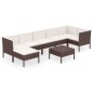 vidaXL 8-tlg. Garten-Lounge-Set mit Auflagen Poly Rattan Braun vidaXL 8-tlg. Garten-Lounge-Set mit Auflagen Poly Rattan Braun