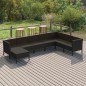 vidaXL 8-tlg. Garten-Lounge-Set mit Auflagen Poly Rattan Schwarz vidaXL 8-tlg. Garten-Lounge-Set mit Auflagen Poly Rattan Schwarz