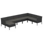 vidaXL 8-tlg. Garten-Lounge-Set mit Auflagen Poly Rattan Schwarz vidaXL 8-tlg. Garten-Lounge-Set mit Auflagen Poly Rattan Schwarz