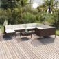 vidaXL 11-tlg. Garten-Lounge-Set mit Auflagen Poly Rattan Braun vidaXL 11-tlg. Garten-Lounge-Set mit Auflagen Poly Rattan Braun