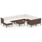 vidaXL 11-tlg. Garten-Lounge-Set mit Auflagen Poly Rattan Braun vidaXL 11-tlg. Garten-Lounge-Set mit Auflagen Poly Rattan Braun