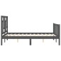 vidaXL Massivholzbett mit Kopfteil Grau 140x190 cm vidaXL Massivholzbett mit Kopfteil Grau 140x190 cm