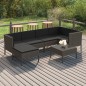 vidaXL 7-tlg. Garten-Lounge-Set mit Auflagen Poly Rattan Grau vidaXL 7-tlg. Garten-Lounge-Set mit Auflagen Poly Rattan Grau