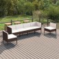 vidaXL 6-tlg. Garten-Lounge-Set mit Auflagen Poly Rattan Braun vidaXL 6-tlg. Garten-Lounge-Set mit Auflagen Poly Rattan Braun