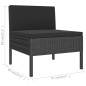 vidaXL 5-tlg. Garten-Lounge-Set mit Auflagen Poly Rattan Schwarz vidaXL 5-tlg. Garten-Lounge-Set mit Auflagen Poly Rattan Schwarz