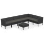 vidaXL 8-tlg. Garten-Lounge-Set mit Auflagen Poly Rattan Schwarz vidaXL 8-tlg. Garten-Lounge-Set mit Auflagen Poly Rattan Schwarz