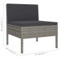 vidaXL 8-tlg. Garten-Lounge-Set mit Auflagen Poly Rattan Grau vidaXL 8-tlg. Garten-Lounge-Set mit Auflagen Poly Rattan Grau