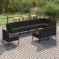 vidaXL 9-tlg. Garten-Lounge-Set mit Auflagen Poly Rattan Schwarz vidaXL 9-tlg. Garten-Lounge-Set mit Auflagen Poly Rattan Schwarz