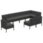vidaXL 9-tlg. Garten-Lounge-Set mit Auflagen Poly Rattan Schwarz vidaXL 9-tlg. Garten-Lounge-Set mit Auflagen Poly Rattan Schwarz