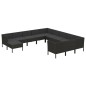 vidaXL 12-tlg. Garten-Lounge-Set mit Auflagen Poly Rattan Schwarz vidaXL 12-tlg. Garten-Lounge-Set mit Auflagen Poly Rattan Schwarz