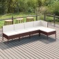 vidaXL 5-tlg. Garten-Lounge-Set mit Auflagen Poly Rattan Braun vidaXL 5-tlg. Garten-Lounge-Set mit Auflagen Poly Rattan Braun