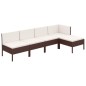 vidaXL 5-tlg. Garten-Lounge-Set mit Auflagen Poly Rattan Braun vidaXL 5-tlg. Garten-Lounge-Set mit Auflagen Poly Rattan Braun