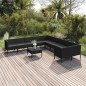 vidaXL 11-tlg. Garten-Lounge-Set mit Auflagen Poly Rattan Schwarz vidaXL 11-tlg. Garten-Lounge-Set mit Auflagen Poly Rattan Schwarz