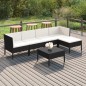 vidaXL 6-tlg. Garten-Lounge-Set mit Auflagen Poly Rattan Schwarz vidaXL 6-tlg. Garten-Lounge-Set mit Auflagen Poly Rattan Schwarz