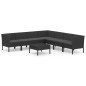 vidaXL 8-tlg. Garten-Lounge-Set mit Auflagen Poly Rattan Schwarz vidaXL 8-tlg. Garten-Lounge-Set mit Auflagen Poly Rattan Schwarz