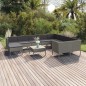 vidaXL 11-tlg. Garten-Lounge-Set mit Auflagen Poly Rattan Grau vidaXL 11-tlg. Garten-Lounge-Set mit Auflagen Poly Rattan Grau