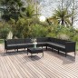 vidaXL 9-tlg. Garten-Lounge-Set mit Auflagen Poly Rattan Schwarz vidaXL 9-tlg. Garten-Lounge-Set mit Auflagen Poly Rattan Schwarz