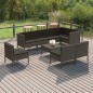 vidaXL 9-tlg. Garten-Lounge-Set mit Auflagen Poly Rattan Grau vidaXL 9-tlg. Garten-Lounge-Set mit Auflagen Poly Rattan Grau