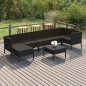 vidaXL 8-tlg. Garten-Lounge-Set mit Auflagen Poly Rattan Schwarz vidaXL 8-tlg. Garten-Lounge-Set mit Auflagen Poly Rattan Schwarz