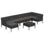 vidaXL 8-tlg. Garten-Lounge-Set mit Auflagen Poly Rattan Schwarz vidaXL 8-tlg. Garten-Lounge-Set mit Auflagen Poly Rattan Schwarz