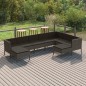 vidaXL 9-tlg. Garten-Lounge-Set mit Auflagen Poly Rattan Grau vidaXL 9-tlg. Garten-Lounge-Set mit Auflagen Poly Rattan Grau
