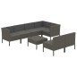 vidaXL 8-tlg. Garten-Lounge-Set mit Auflagen Poly Rattan Grau vidaXL 8-tlg. Garten-Lounge-Set mit Auflagen Poly Rattan Grau