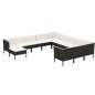 vidaXL 12-tlg. Garten-Lounge-Set mit Auflagen Poly Rattan Schwarz vidaXL 12-tlg. Garten-Lounge-Set mit Auflagen Poly Rattan Schwarz