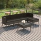 vidaXL 6-tlg. Garten-Lounge-Set mit Auflagen Poly Rattan Grau vidaXL 6-tlg. Garten-Lounge-Set mit Auflagen Poly Rattan Grau