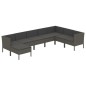 vidaXL 8-tlg. Garten-Lounge-Set mit Auflagen Poly Rattan Grau vidaXL 8-tlg. Garten-Lounge-Set mit Auflagen Poly Rattan Grau