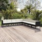 vidaXL 9-tlg. Garten-Lounge-Set mit Auflagen Poly Rattan Schwarz vidaXL 9-tlg. Garten-Lounge-Set mit Auflagen Poly Rattan Schwarz