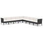 vidaXL 9-tlg. Garten-Lounge-Set mit Auflagen Poly Rattan Schwarz vidaXL 9-tlg. Garten-Lounge-Set mit Auflagen Poly Rattan Schwarz