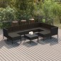 vidaXL 10-tlg. Garten-Lounge-Set mit Auflagen Poly Rattan Schwarz vidaXL 10-tlg. Garten-Lounge-Set mit Auflagen Poly Rattan Schwarz