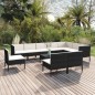 vidaXL 11-tlg. Garten-Lounge-Set mit Auflagen Poly Rattan Schwarz vidaXL 11-tlg. Garten-Lounge-Set mit Auflagen Poly Rattan Schwarz