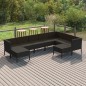 vidaXL 9-tlg. Garten-Lounge-Set mit Auflagen Poly Rattan Schwarz vidaXL 9-tlg. Garten-Lounge-Set mit Auflagen Poly Rattan Schwarz