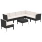 vidaXL 8-tlg. Garten-Lounge-Set mit Auflagen Poly Rattan Schwarz vidaXL 8-tlg. Garten-Lounge-Set mit Auflagen Poly Rattan Schwarz