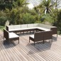 vidaXL 12-tlg. Garten-Lounge-Set mit Auflagen Poly Rattan Braun vidaXL 12-tlg. Garten-Lounge-Set mit Auflagen Poly Rattan Braun