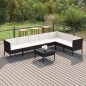 vidaXL 8-tlg. Garten-Lounge-Set mit Auflagen Poly Rattan Schwarz vidaXL 8-tlg. Garten-Lounge-Set mit Auflagen Poly Rattan Schwarz