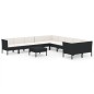 vidaXL 11-tlg. Garten-Lounge-Set mit Auflagen Poly Rattan Schwarz vidaXL 11-tlg. Garten-Lounge-Set mit Auflagen Poly Rattan Schwarz