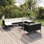 vidaXL 10-tlg. Garten-Lounge-Set mit Auflagen Poly Rattan Schwarz vidaXL 10-tlg. Garten-Lounge-Set mit Auflagen Poly Rattan Schwarz