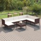 vidaXL 9-tlg. Garten-Lounge-Set mit Auflagen Poly Rattan Braun vidaXL 9-tlg. Garten-Lounge-Set mit Auflagen Poly Rattan Braun