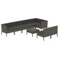 vidaXL 9-tlg. Garten-Lounge-Set mit Auflagen Poly Rattan Grau vidaXL 9-tlg. Garten-Lounge-Set mit Auflagen Poly Rattan Grau