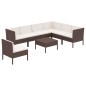 vidaXL 8-tlg. Garten-Lounge-Set mit Auflagen Poly Rattan Braun vidaXL 8-tlg. Garten-Lounge-Set mit Auflagen Poly Rattan Braun