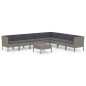 vidaXL 9-tlg. Garten-Lounge-Set mit Auflagen Poly Rattan Grau vidaXL 9-tlg. Garten-Lounge-Set mit Auflagen Poly Rattan Grau