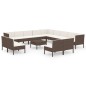 vidaXL 14-tlg. Garten-Lounge-Set mit Auflagen Poly Rattan Braun vidaXL 14-tlg. Garten-Lounge-Set mit Auflagen Poly Rattan Braun