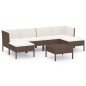 vidaXL 7-tlg. Garten-Lounge-Set mit Auflagen Poly Rattan Braun vidaXL 7-tlg. Garten-Lounge-Set mit Auflagen Poly Rattan Braun