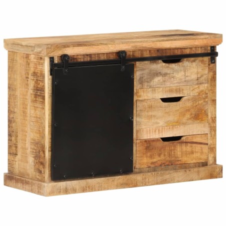 vidaXL Sideboard 80x30x55 cm Massives Raues Mangoholz