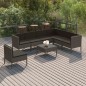 vidaXL 8-tlg. Garten-Lounge-Set mit Auflagen Poly Rattan Grau vidaXL 8-tlg. Garten-Lounge-Set mit Auflagen Poly Rattan Grau