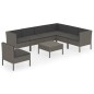 vidaXL 8-tlg. Garten-Lounge-Set mit Auflagen Poly Rattan Grau vidaXL 8-tlg. Garten-Lounge-Set mit Auflagen Poly Rattan Grau