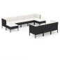 vidaXL 10-tlg. Garten-Lounge-Set mit Auflagen Poly Rattan Schwarz vidaXL 10-tlg. Garten-Lounge-Set mit Auflagen Poly Rattan Schwarz