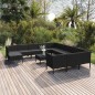 vidaXL 13-tlg. Garten-Lounge-Set mit Auflagen Poly Rattan Schwarz vidaXL 13-tlg. Garten-Lounge-Set mit Auflagen Poly Rattan Schwarz
